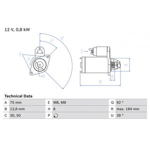 Bosch Starter Motor 0986022601