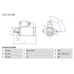 Bosch Starter Motor 0986022710