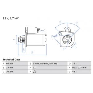 Bosch Starter Motor 0986023050