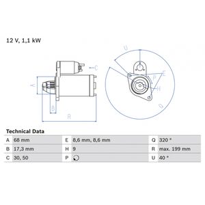 Bosch Starter Motor 0986023660