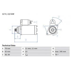 Bosch Starter Motor 0986026160