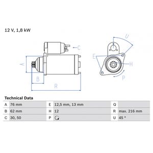 Bosch Starter Motor 0986028050