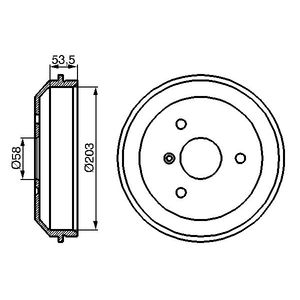 Bosch 2x Brake Drums (Pair) Rear 0986477103