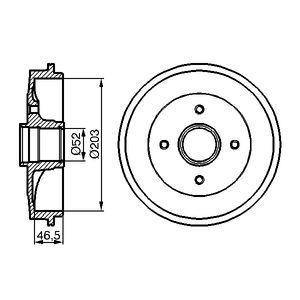 Bosch 2x Brake Drums (Pair) Rear 0986477124