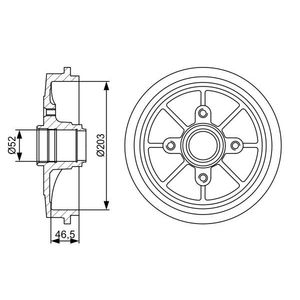 Bosch 2x Brake Drums (Pair) Rear 0986477126