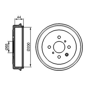 Bosch 2x Brake Drums (Pair) Rear 0986477148