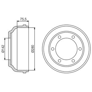 Bosch Brake Drum Rear 0986477195