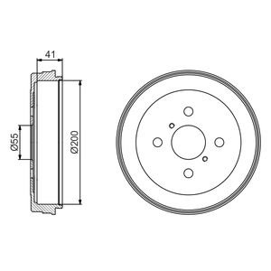 Bosch 2x Brake Drums (Pair) Rear 0986477199