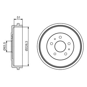 Bosch 2x Brake Drums (Pair) Rear 0986477219