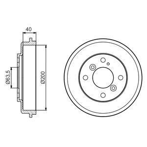 Bosch 2x Brake Drums (Pair) Rear 0986477240