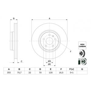 Bosch Brake Disc Single Vented 0986479G54
