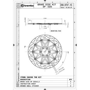 Brembo Motorcycle Brake Disc 208973710