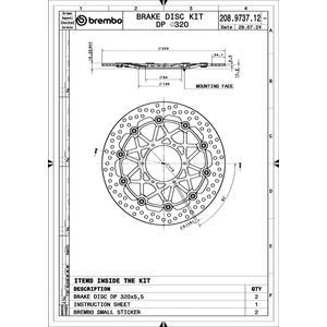Brembo Motorcycle Brake Disc 208973712