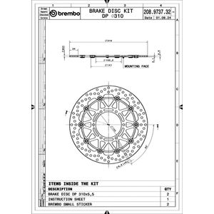 Brembo Motorcycle Brake Disc 208973732