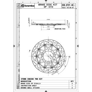 Brembo Motorcycle Brake Disc 208973746