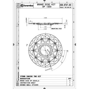 Brembo Motorcycle Brake Disc Front 208973764