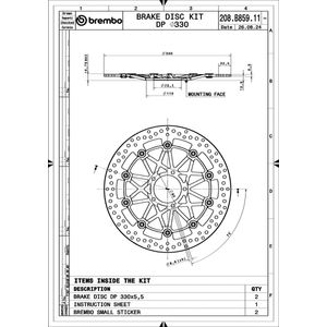 Brembo Motorcycle Brake Disc 208B85911