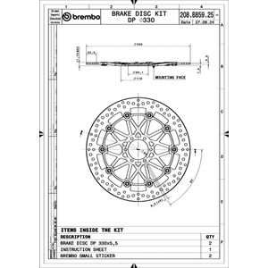 Brembo Motorcycle Brake Disc 208B85925