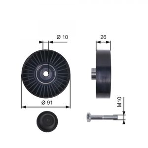 Gates Aux Belt Idler Pulley T36001