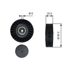 Gates Aux Belt Idler Pulley T36005
