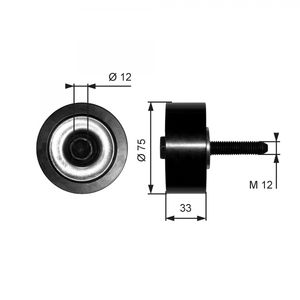 Gates Aux Belt Idler Pulley T36291