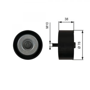 Gates Aux Belt Idler Pulley T36623