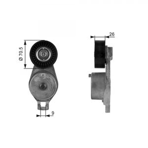 Gates Aux Belt Tensioner T38185
