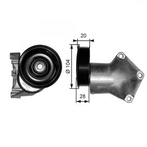 Gates Aux Belt Tensioner T38202