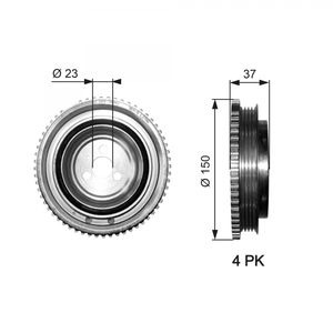 Gates Crankshaft Pulley (TVD) TVD1053