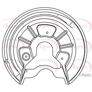 Apec Brake Disc Splash Panel Rear Left ASG1051