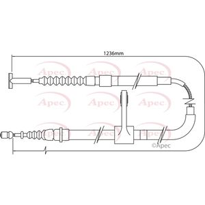 Apec Handbrake Cable Rear Left CAB1003