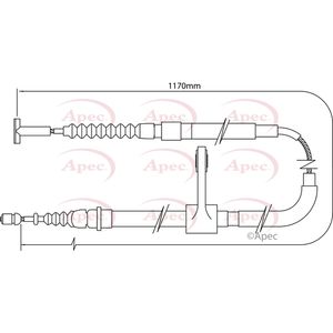 Apec Handbrake Cable Rear Right CAB1004