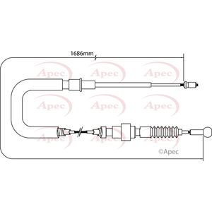 Apec Handbrake Cable Rear Left or Right CAB1011