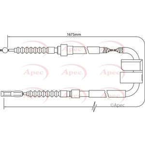 Apec Handbrake Cable Rear Left or Right CAB1017