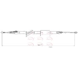 Apec Handbrake Cable Rear Left or Right CAB1018
