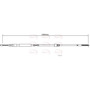 Apec Handbrake Cable Rear Left CAB1022