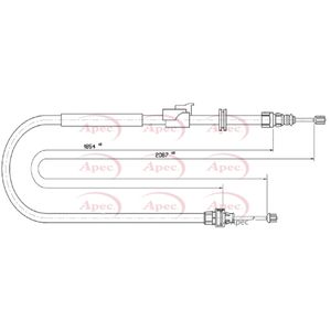 Apec Handbrake Cable Rear Right CAB1026