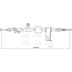 Apec Handbrake Cable Rear Right CAB1030