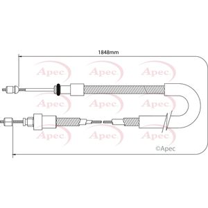 Apec Handbrake Cable Rear Right CAB1033