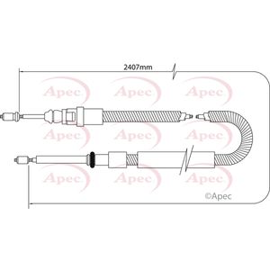 Apec Handbrake Cable Rear Left or Right CAB1034