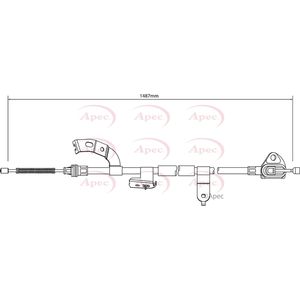 Apec Handbrake Cable Rear Left CAB1036
