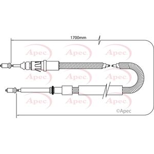 Apec Handbrake Cable Rear Left or Right CAB1041