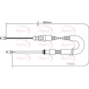 Apec Handbrake Cable Rear Left or Right CAB1045