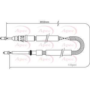 Apec Handbrake Cable Rear Left or Right CAB1046