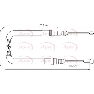 Apec Handbrake Cable Rear Left or Right CAB1048