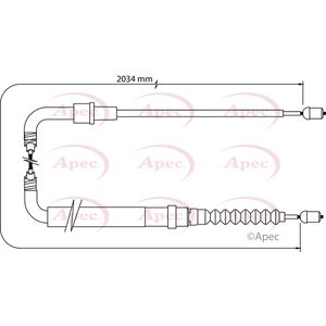Apec Handbrake Cable Rear Left or Right CAB1049