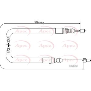 Apec Handbrake Cable Rear Left CAB1050