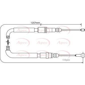 Apec Handbrake Cable Rear Left or Right CAB1057