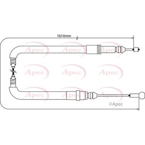 Apec Handbrake Cable Rear Left or Right CAB1061