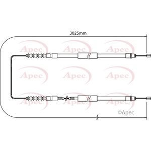 Apec Handbrake Cable Rear Left or Right CAB1066